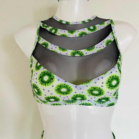 Top Mónica – Kiwis con malla negra