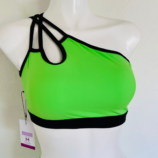 Top Asimétrico Luz – Verde Neón