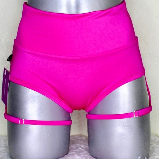 Cachetero cintura alta con arnés ajustable fucsia