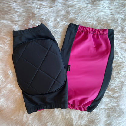 Rodilleras Pole Dance Negra con agarre en corva Rosa