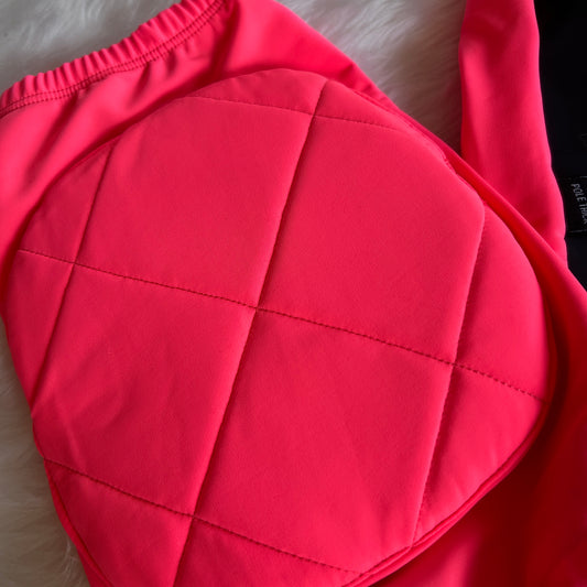 Rodilleras Pole Dance Rosa Neón con agarre en corva Negro