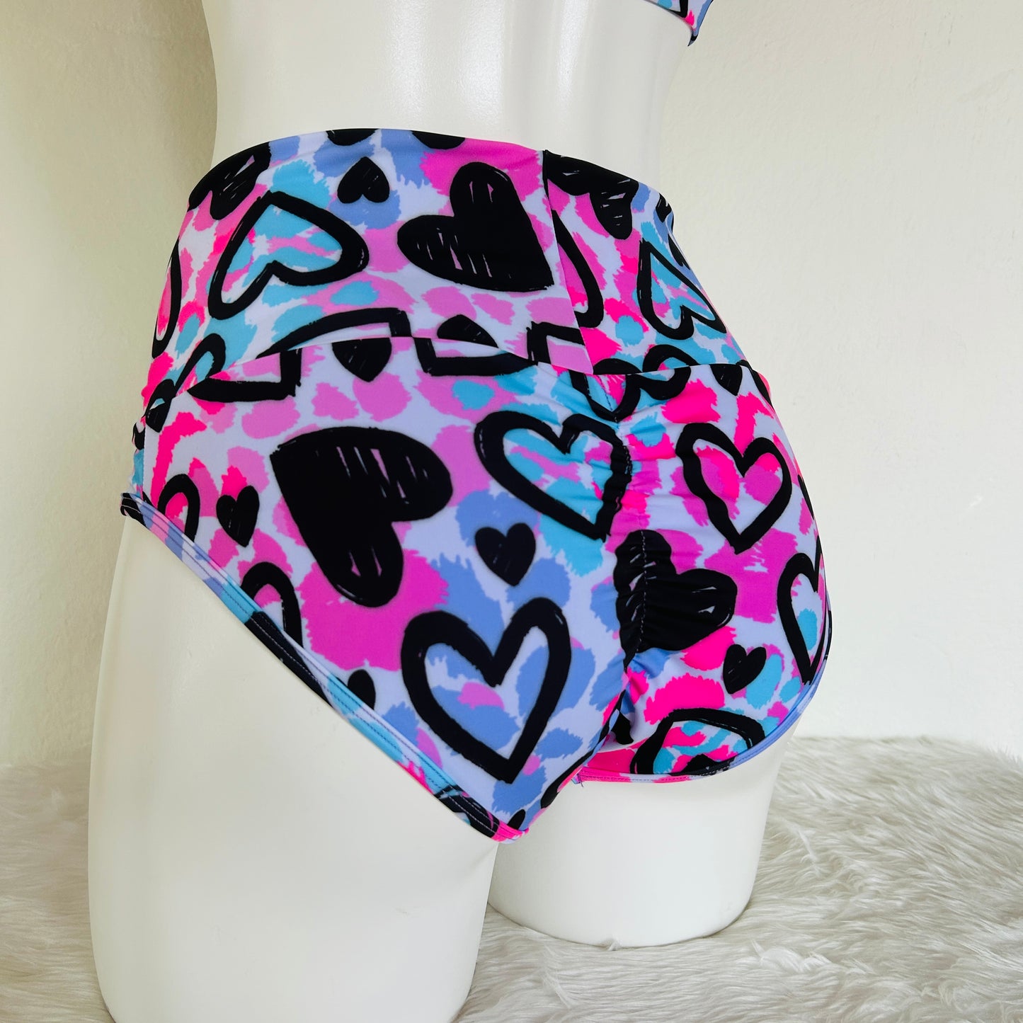 Cachetero Pretina Alta - Animal Print Corazones