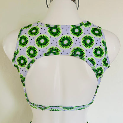 Top Mónica – Kiwis con malla negra