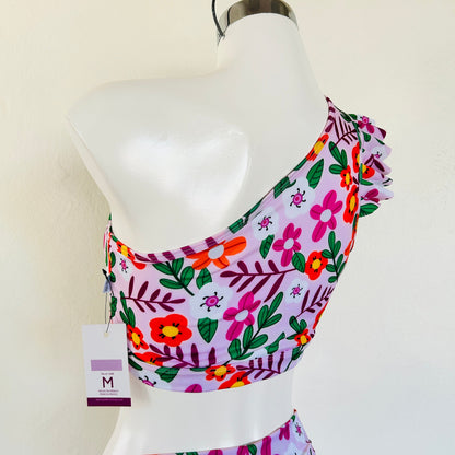 Conjunto Spring Floral - Top Asimétrico + Cachetero Cintura Alta