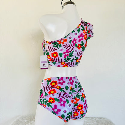 Conjunto Spring Floral - Top Asimétrico + Cachetero Cintura Alta