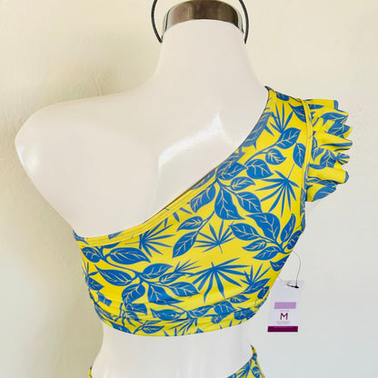 Conjunto Hawaii - Top Asimétrico + Cachetero Cintura Alta