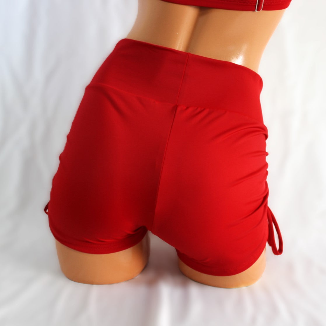 Short jaretas cintura súper alta rojo lava