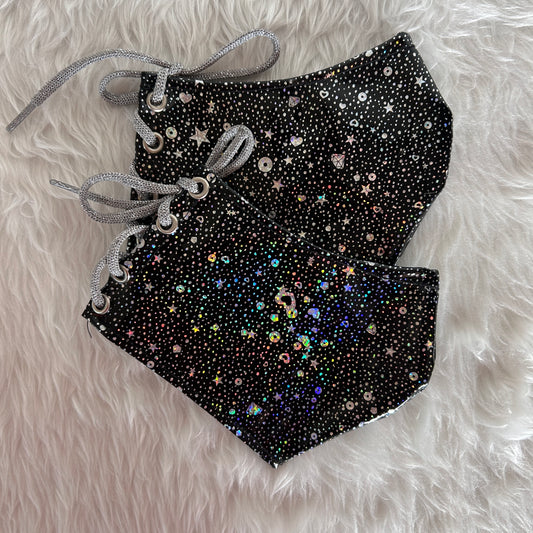 Protector para Pleaser Negro con Estrellas Plata