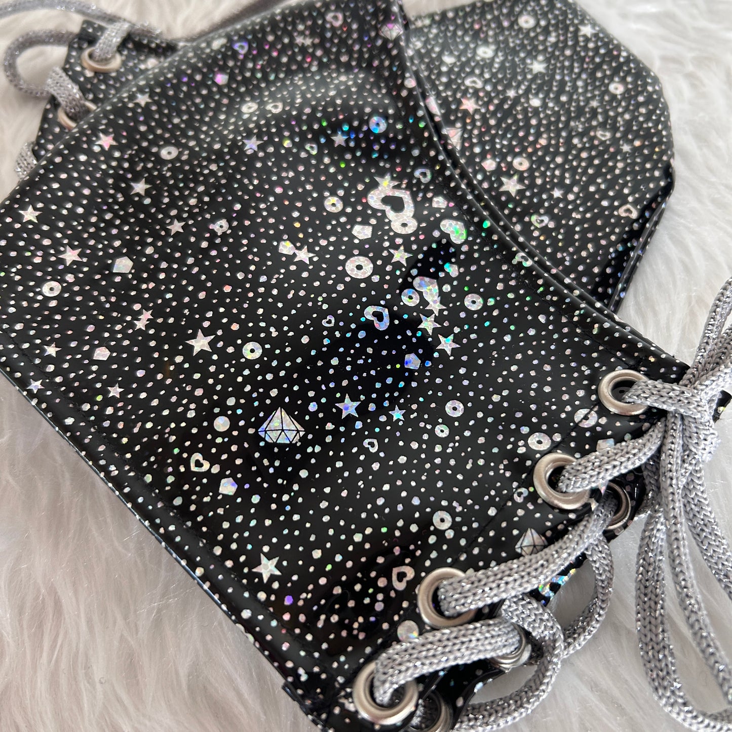 Protector para Pleaser Negro con Estrellas Plata