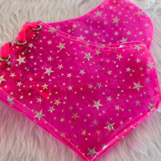 Protector para Pleaser Rosa Neón con Estrellas Plata