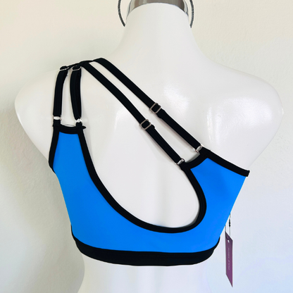 Top Asimétrico Azul Neón