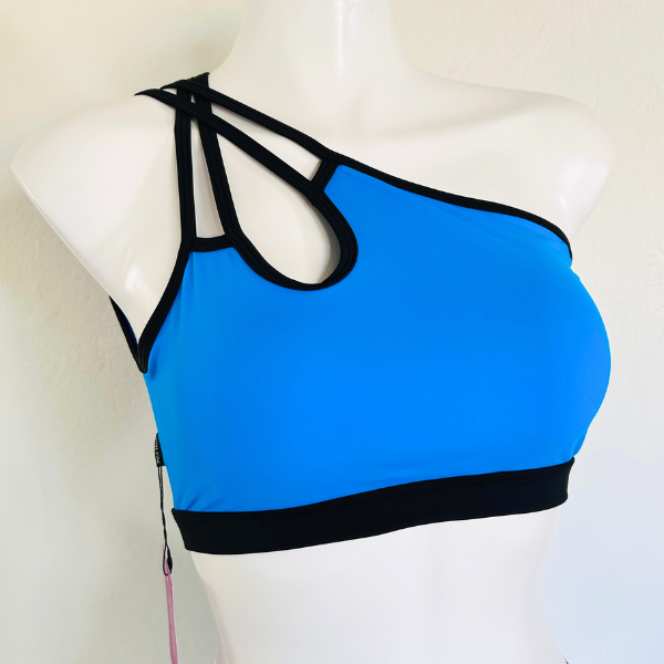 Top Asimétrico Azul Neón