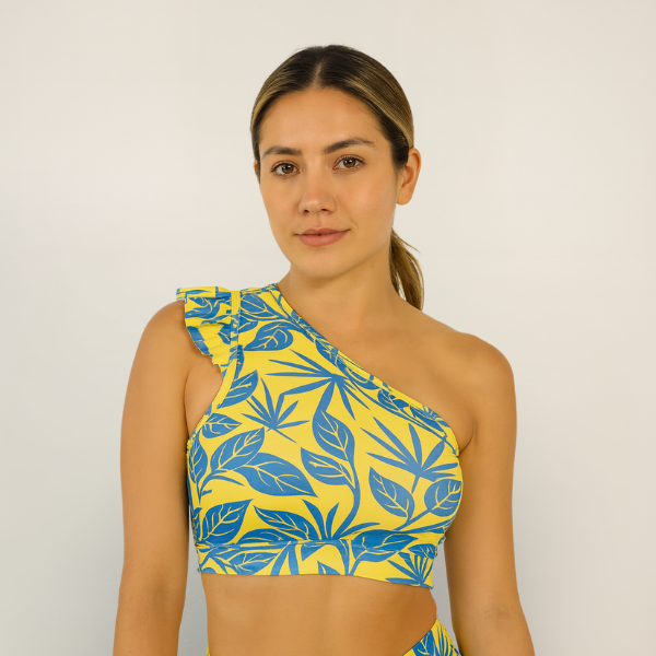 Top Asimétrico Lilo - Amarillo y Azul