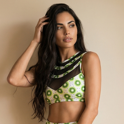 Top Mónica – Kiwis con malla negra