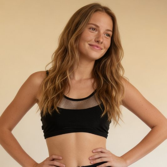 Top Aura - Negro con Malla