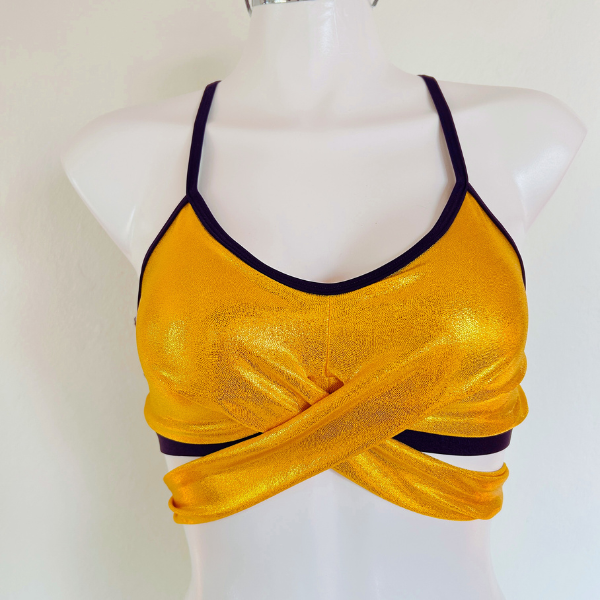 Top Cruzado – Dorado Brillante