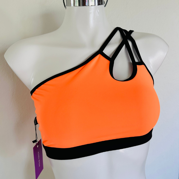 Top Asimétrico Naranja Neón