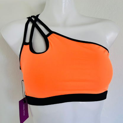 Top Asimétrico Naranja Neón